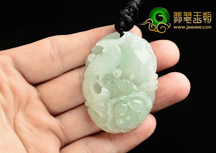 糯冰种晴水富贵花开挂件