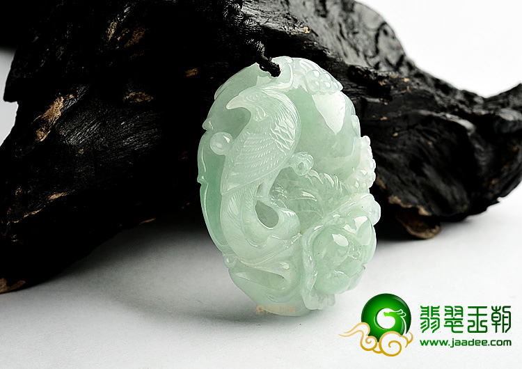 糯冰种晴水富贵花开挂件