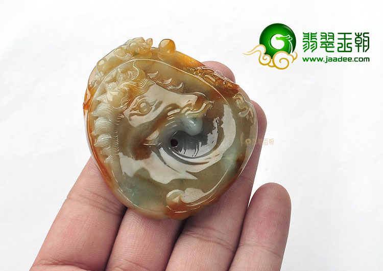 (超值推荐)糯冰种褐黄翡龙马精神挂件