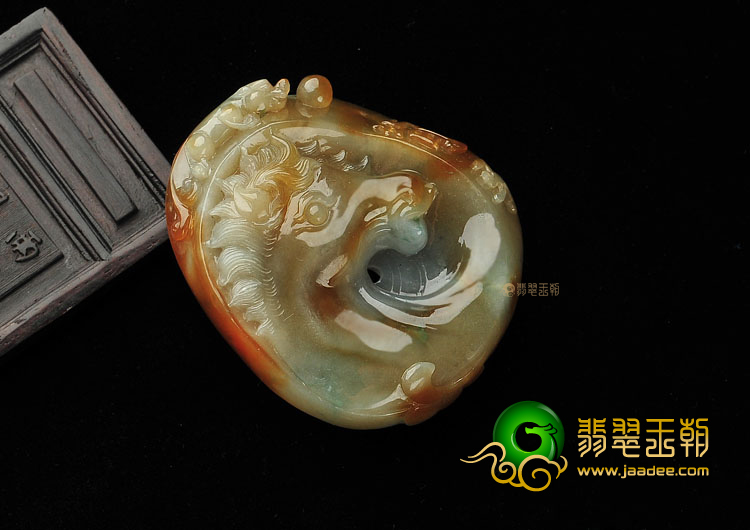 (超值推荐)糯冰种褐黄翡龙马精神挂件