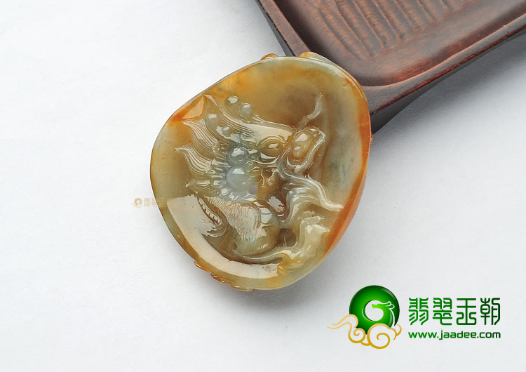 (超值推荐)糯冰种褐黄翡龙马精神挂件
