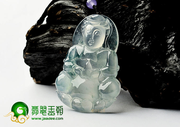 (超值推荐)玻璃种飘花观音挂件