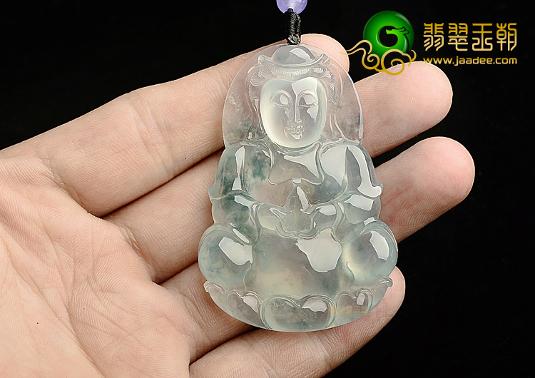 (超值推荐)玻璃种飘花观音挂件