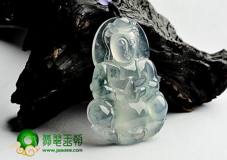 (超值推荐)玻璃种飘花观音挂件