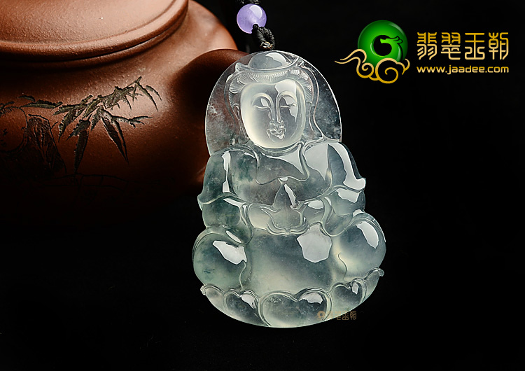 (超值推荐)玻璃种飘花观音挂件