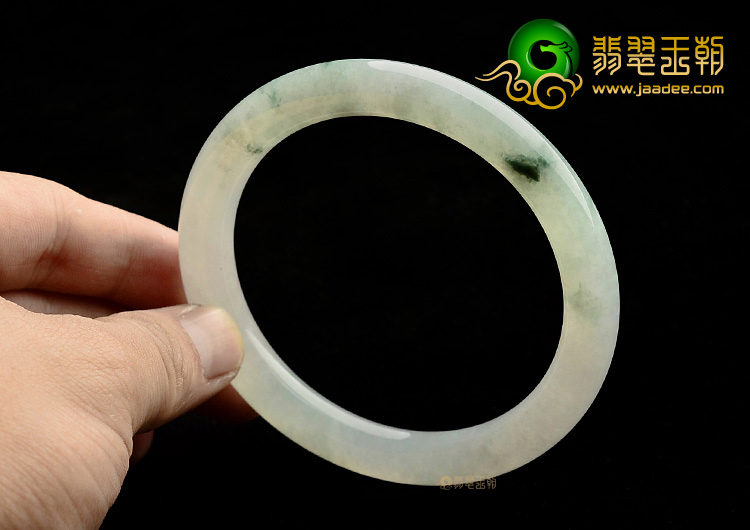 糯冰种飘花圆条手镯(63.3mm)