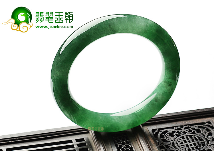 糯冰种阳绿圆条手镯(55mm)