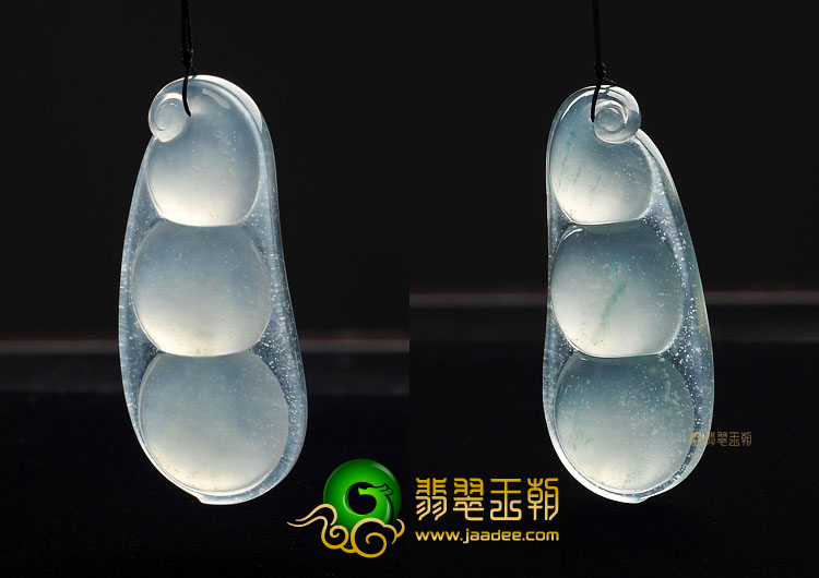 (超值推荐)冰玻种飘花/无色四季豆(一对)