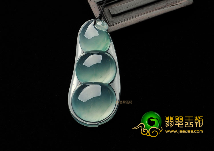 (超值推荐)玻璃种强莹光飘花四季豆挂件
