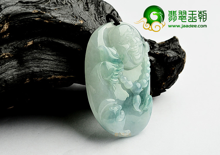糯冰种飘花纳福挂件