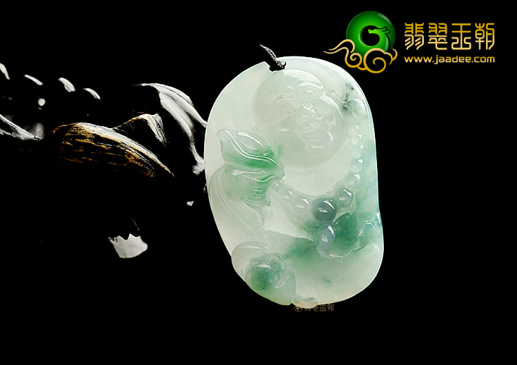 糯冰种飘花纳福挂件