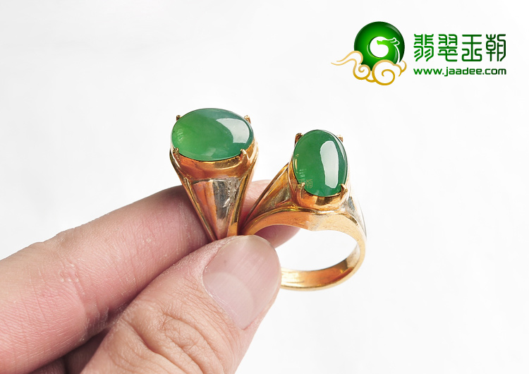 (成本清仓)冰玻种蓝绿戒面(一对)