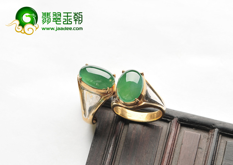 (成本清仓)冰玻种蓝绿戒面(一对)