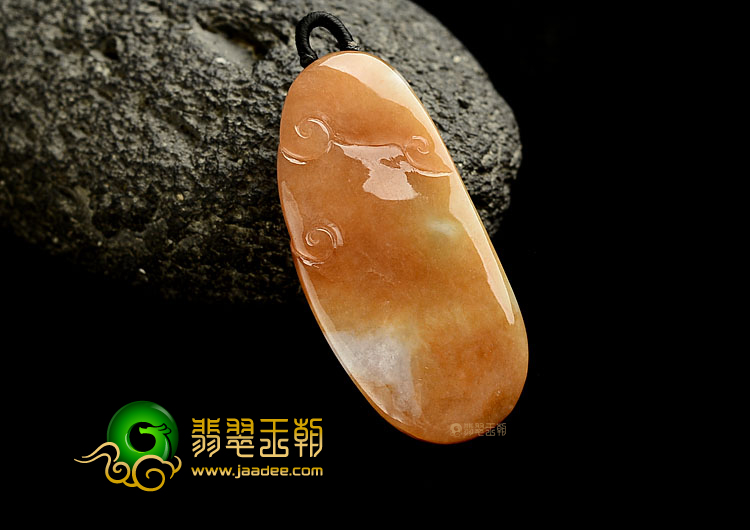 糯冰种红黄翡玉佛挂件
