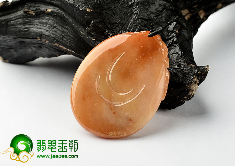 糯冰种红黄翡纳福挂件