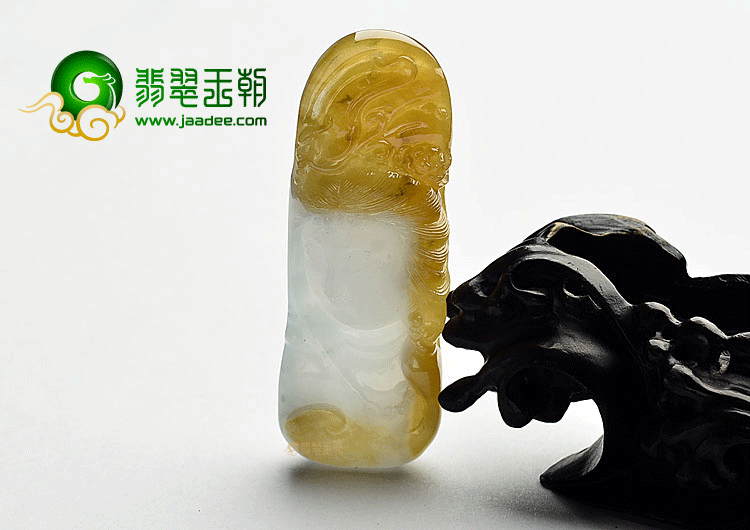 冰种褐黄翡美女头挂件