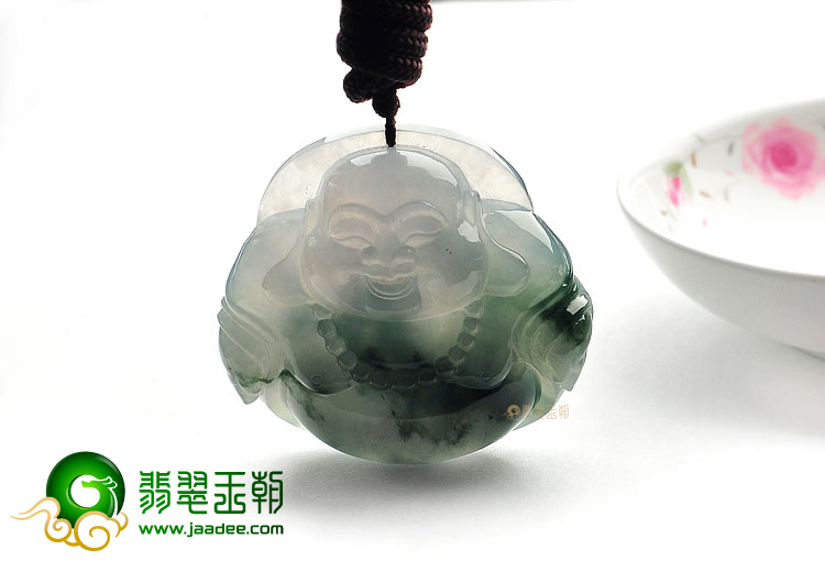 冰种蓝晴水飘花玉佛挂件