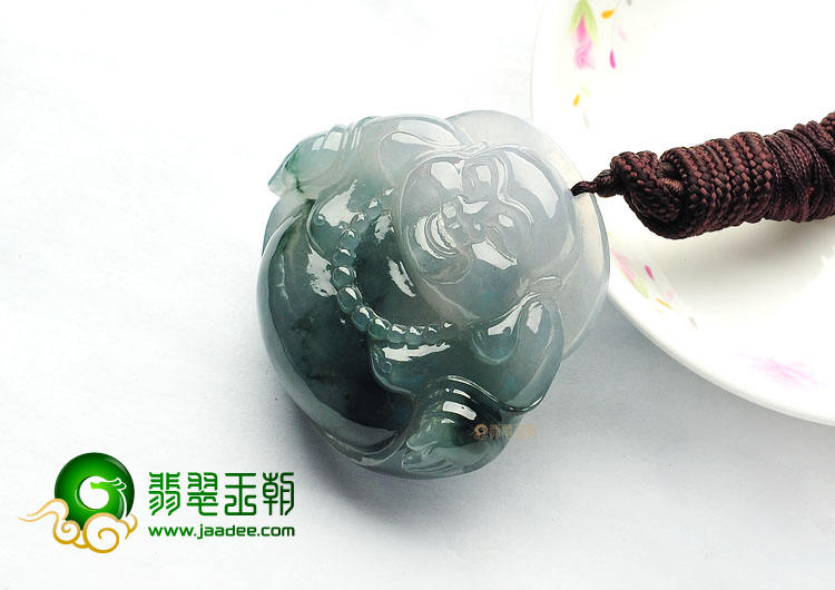 冰种蓝晴水飘花玉佛挂件