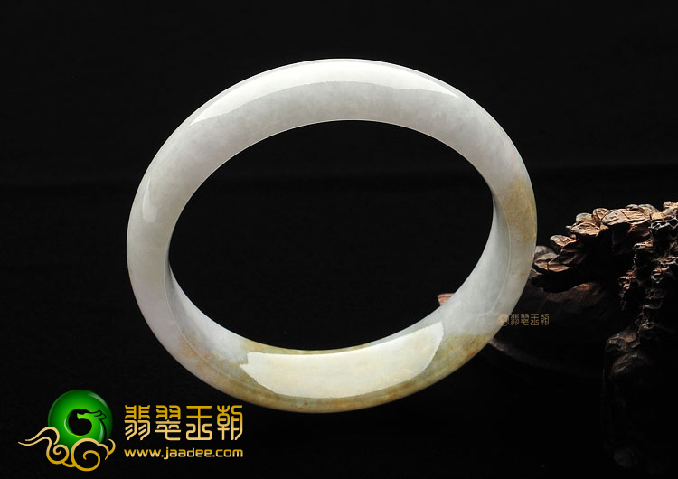 糯冰种飘淡黄翡手镯(57.4mm)