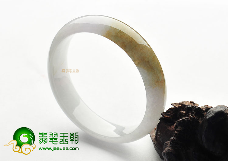 糯冰种飘淡黄翡手镯(57.4mm)