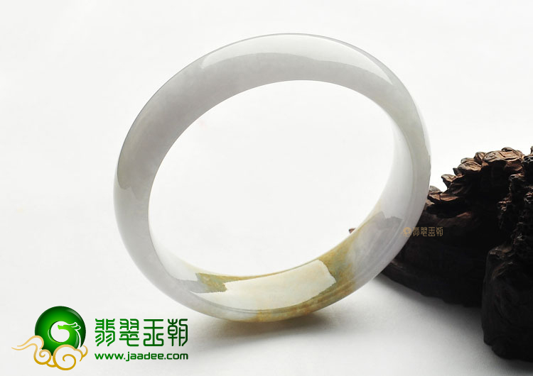 糯冰种飘淡黄翡手镯(57.4mm)