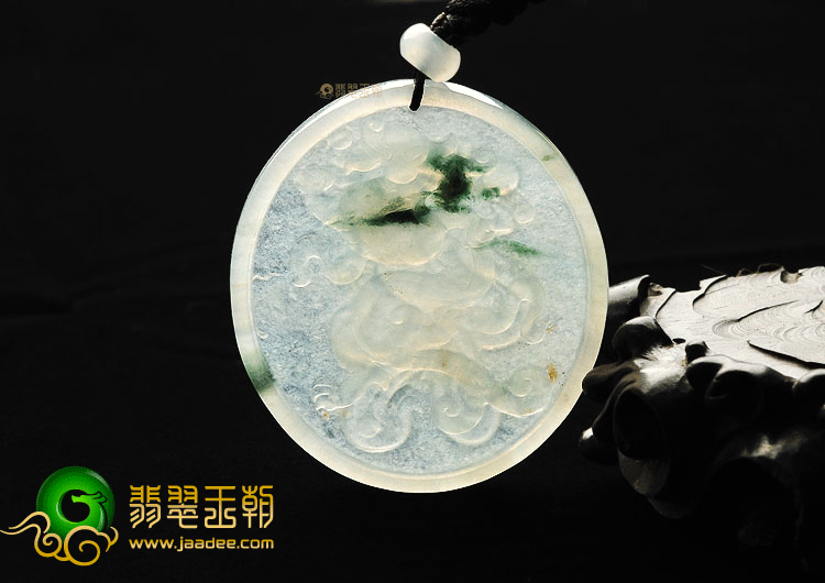 (超值推荐)冰种晴水飘花龙凤牌挂件