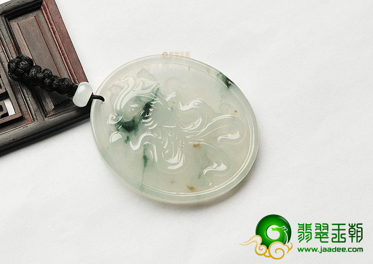 (超值推荐)冰种晴水飘花龙凤牌挂件