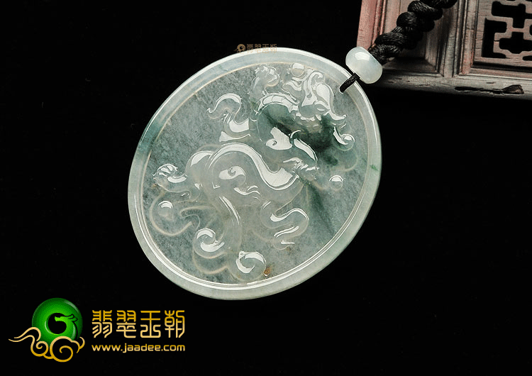 (超值推荐)冰种晴水飘花龙凤牌挂件