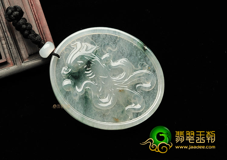 (超值推荐)冰种晴水飘花龙凤牌挂件