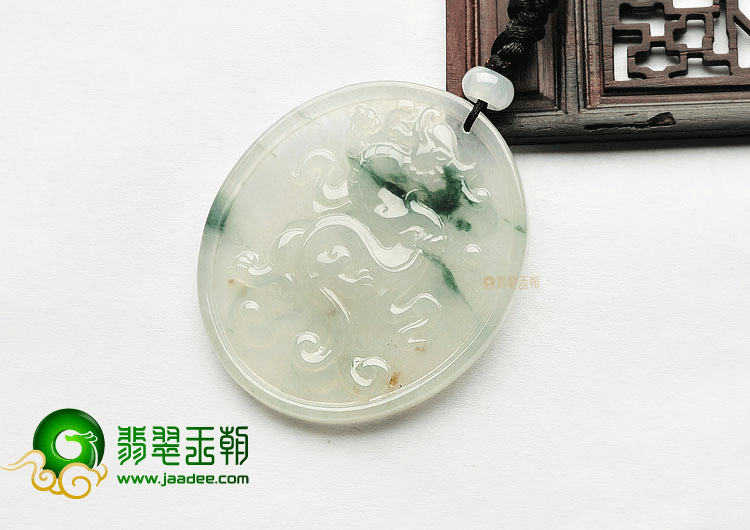 (超值推荐)冰种晴水飘花龙凤牌挂件