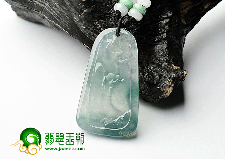 冰种飘花站观音挂件