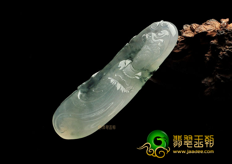 冰种飘花观音挂件