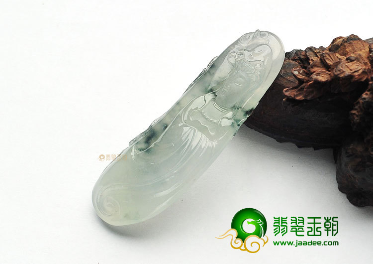 冰种飘花观音挂件