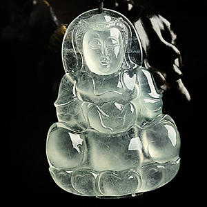 冰玻种晴水观音挂件