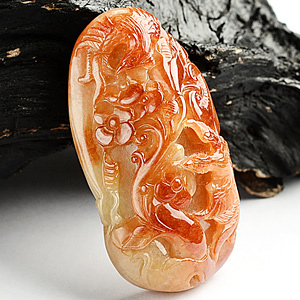 细糯种红翡富贵如意挂件