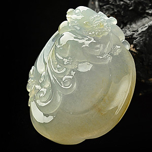 冰种褐黄翡事事如意挂件