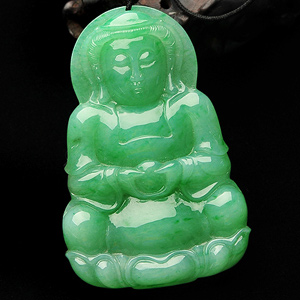 (超值推荐)糯冰种翠色观音挂件