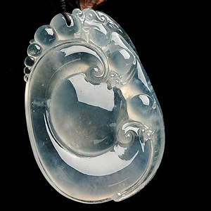 (超值推荐)冰玻种无色龙行如意挂件