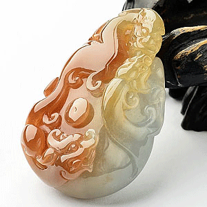 (超值推荐)冰种褐黄翡龙行如意挂件