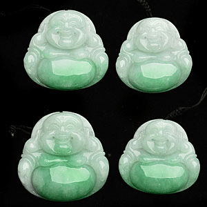 糯冰种飘翠玉佛挂件(一批走)