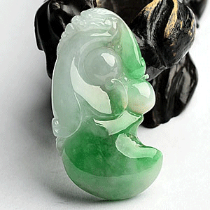 糯冰种淡黄加绿龙行如意挂件