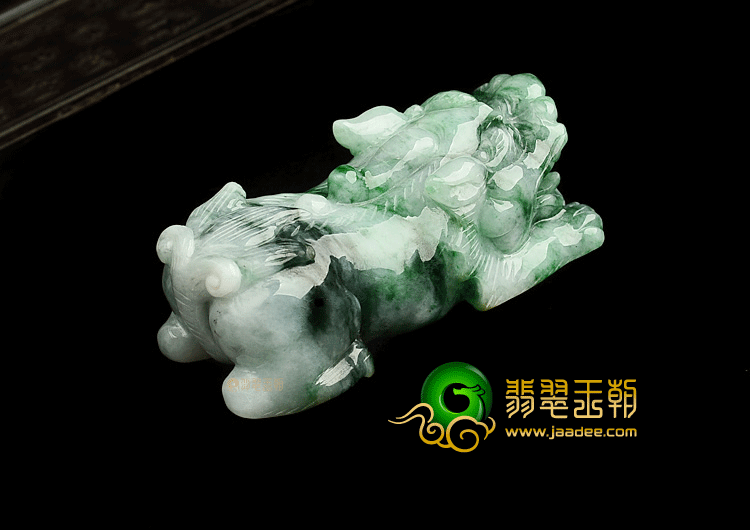 细糯种飘花貔貅挂件(一对)