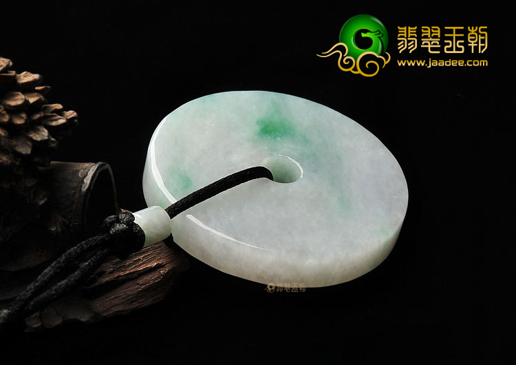 糯冰种晴水飘翠平安扣挂件