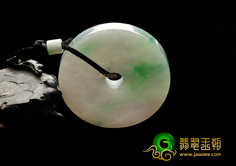 糯冰种晴水飘翠平安扣挂件