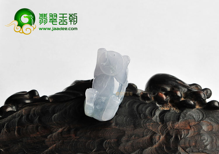 冰种淡紫罗兰貔貅挂件