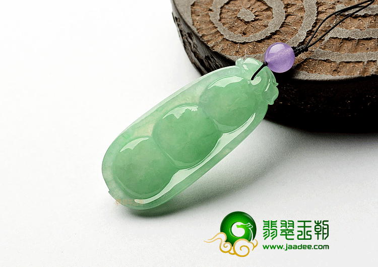 冰种豆色四季豆挂件