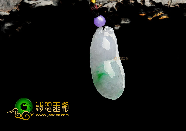 冰种飘翠四季豆挂件