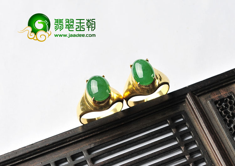 (超值推荐)糯冰种翠色戒面(一对)