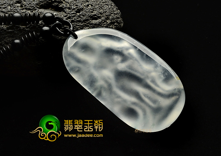 (超值推荐)玻璃种强莹光无色站观音挂件