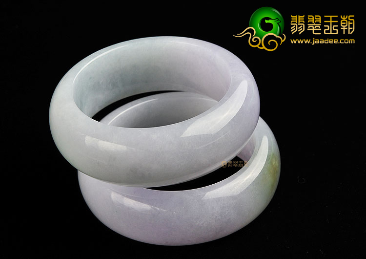 (超值推荐)冰种紫罗兰晴水略飘黄翡手镯(56.9mm/57.6mm)(一对)
